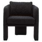 Black Boucle Curved Armchair | Ozzero