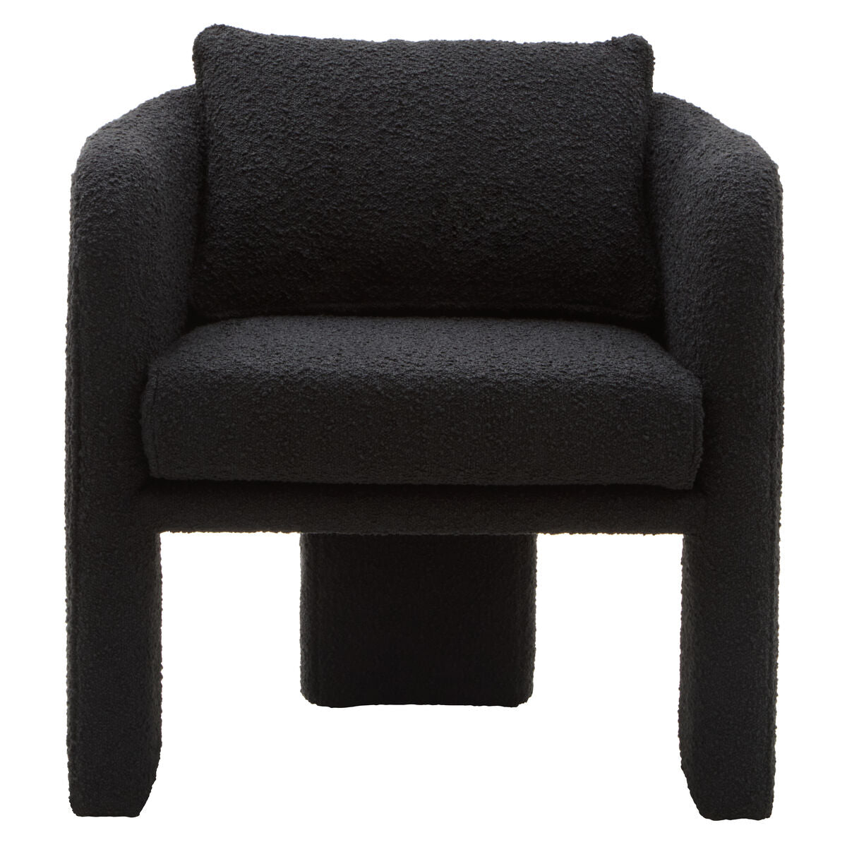 Black Boucle Curved Armchair | Ozzero