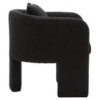 Black Boucle Curved Armchair | Ozzero