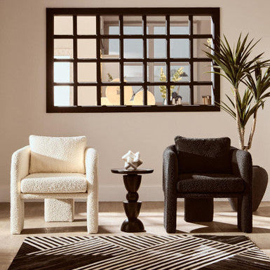 Black Boucle Curved Armchair | Ozzero