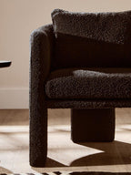 Black Boucle Curved Armchair | Ozzero