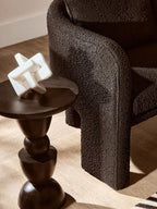 Black Boucle Curved Armchair | Ozzero