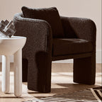 Black Boucle Curved Armchair | Ozzero