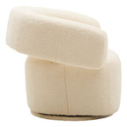 Ivory Boucle Curved Swivel Armchair | Oliveto