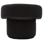 Black Boucle Curved Swivel Armchair | Oliveto
