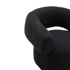 Black Boucle Curved Swivel Armchair | Oliveto