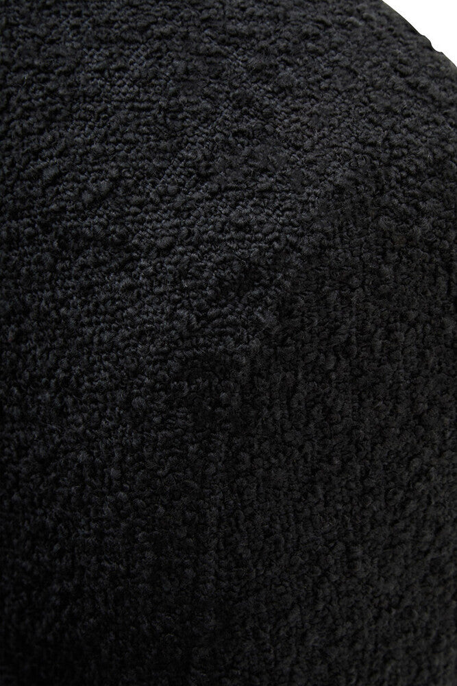 Black Boucle Curved Swivel Armchair | Oliveto