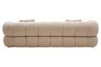 3 Seater Cream Linen Curved Sofa, Ordona