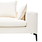 3 Seater Textured Fabric Cream Sofa | Avignon
