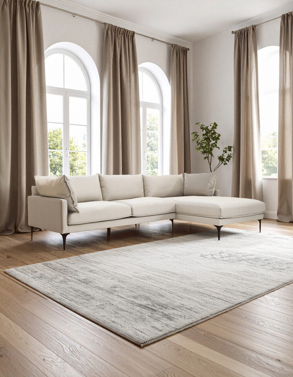 3 Seater Cream  Right Chaise Sofa, Comfee