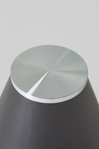 Clear Glass Round Top Coffee Table with Black Conical Metal Base | Azalea