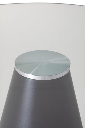 Black Metal Conical Base Round Dining Table with Clear Glass Top | Azalea