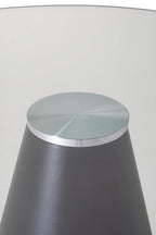 Black Metal Conical Base Round Dining Table with Clear Glass Top | Azalea