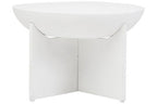 Whitewash Mango Wood Round Coffee Table with Cut-Out Pedestal Base, Walsa