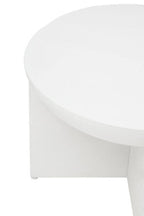 Whitewash Mango Wood Round Coffee Table with Cut-Out Pedestal Base, Walsa