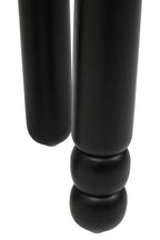 Black Mango Wood Round Side Table with Column Detail Base | Walsa