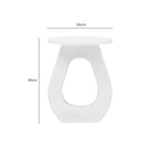 Whitewash Finish Mango Wood Accent Table with Horseshoe Cutout Base | Walsa