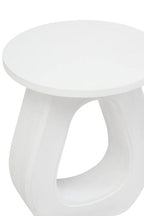 Whitewash Finish Mango Wood Accent Table with Horseshoe Cutout Base | Walsa