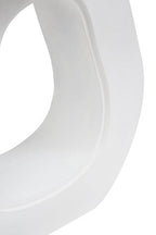 Whitewash Finish Mango Wood Accent Table with Horseshoe Cutout Base | Walsa