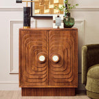 Sangar Two Door Mango Wood Carved Cabinet