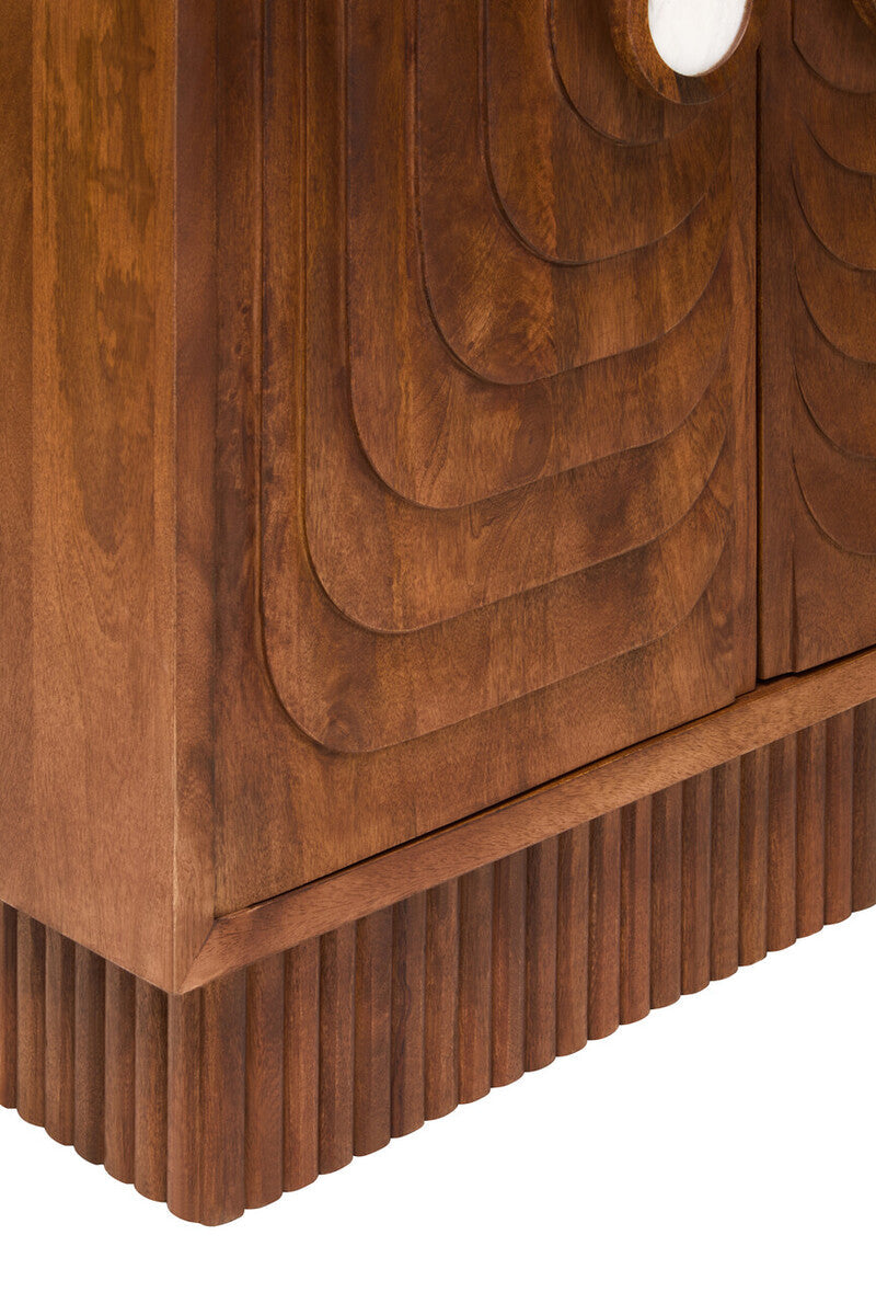 Sangar Two Door Mango Wood Carved Cabinet