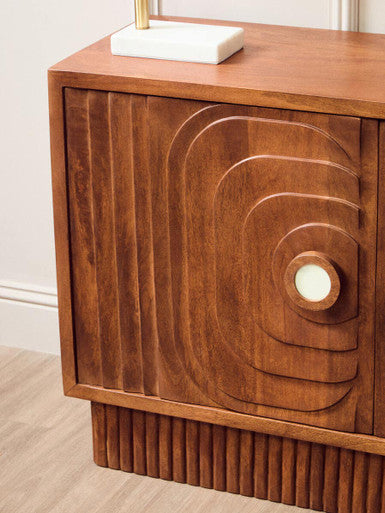 Two Door Mango Wood Carved Sideboard | Sangar