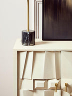 Four Door Whitewash Mango Wood Abstract Sideboard | Sita