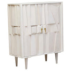 Two Door Whitewash Mango Wood Abstract Cabinet | Sita