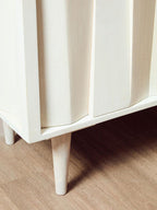 Two Door Whitewash Mango Wood Abstract Cabinet | Sita
