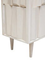 Two Door Whitewash Mango Wood Abstract Cabinet | Sita