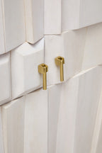 Two Door Whitewash Mango Wood Abstract Cabinet | Sita