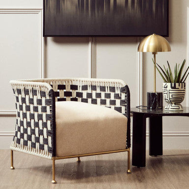 Black and White Jute Chair | Satna