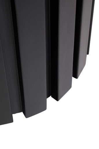 Black Finish Mango Wood and Cream Linen Stool | Perdoba