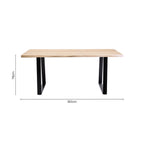 Natural Two-Tone Live Edge Mango Wood Dining Table with Black Metal Legs, Perdoba