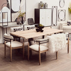 Natural Two-Tone Live Edge Mango Wood Dining Table with Black Metal Legs, Perdoba