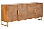 Mango Wood Paper Rope Detail Four Door Sideboard | Teora