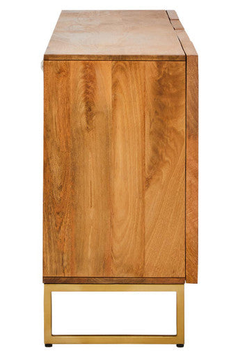 Mango Wood Paper Rope Detail Four Door Sideboard | Teora