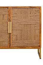Mango Wood Paper Rope Detail Four Door Sideboard | Teora