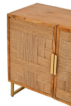 Mango Wood Paper Rope Detail Four Door Sideboard | Teora