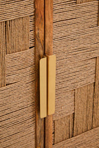 Mango Wood Paper Rope Detail Four Door Sideboard | Teora