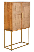 Teora Paper Rope Detail Two Door Mango Wood Cabinet