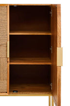 Teora Paper Rope Detail Two Door Mango Wood Cabinet