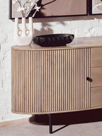 Two Door Three Drawer Grey Mango Wood Sideboard | Torello