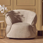 Daphne Taupe Chenille Curved Chair