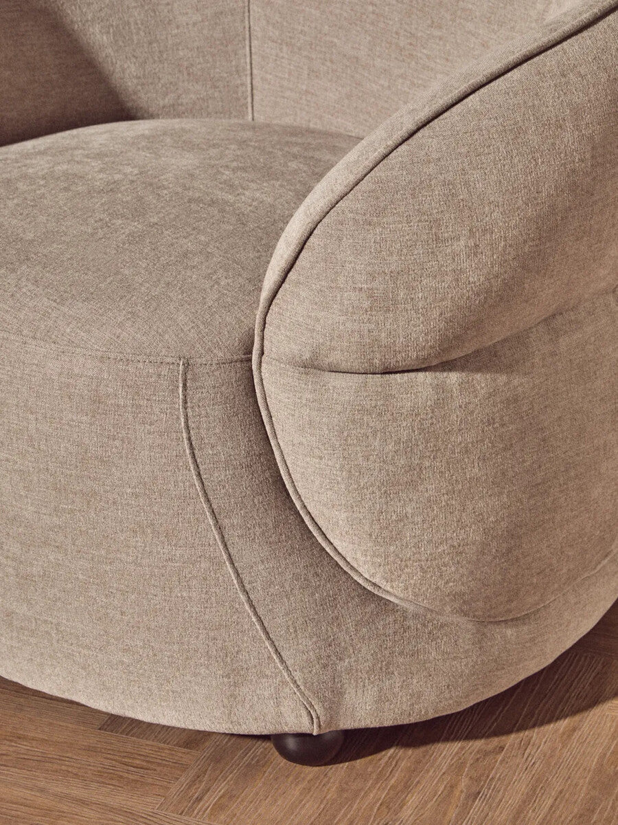 Daphne Taupe Chenille Curved Chair