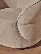 Daphne Taupe Chenille Curved Chair