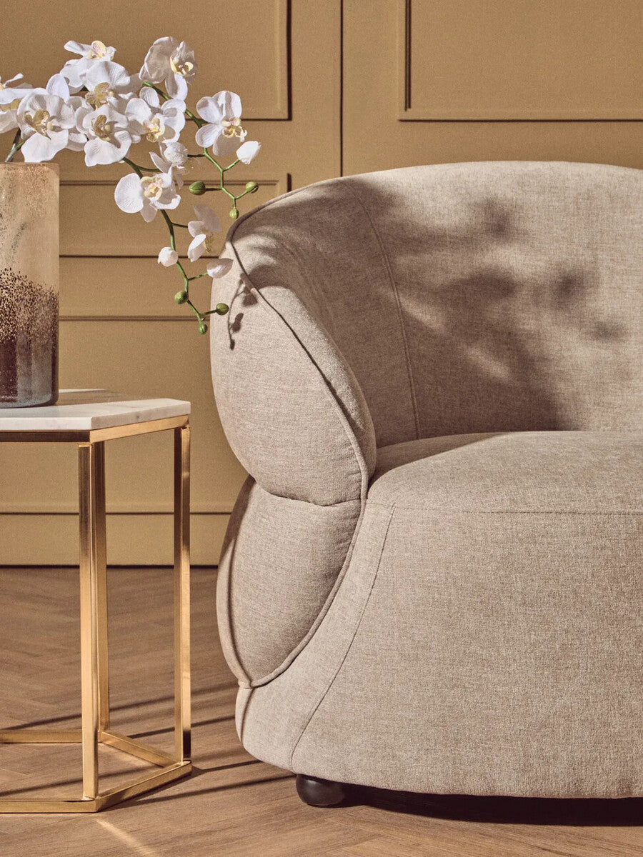Daphne Taupe Chenille Curved Chair