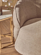 Daphne Taupe Chenille Curved Chair