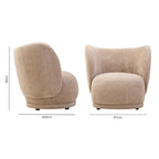 Deep Stone Chenille Curved Chair | Delray