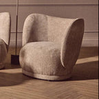 Deep Stone Chenille Curved Chair | Delray